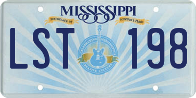 MS license plate LST198