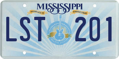 MS license plate LST201