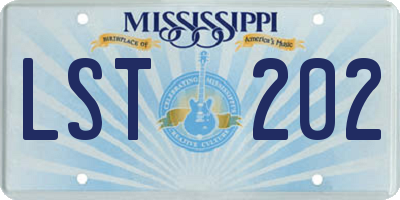MS license plate LST202