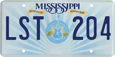 MS license plate LST204