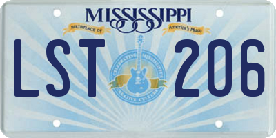 MS license plate LST206