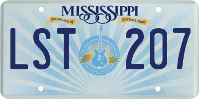 MS license plate LST207