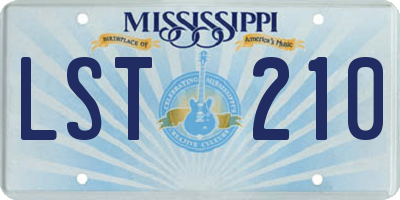 MS license plate LST210