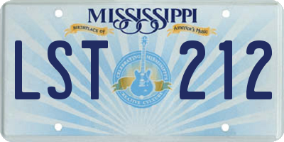 MS license plate LST212