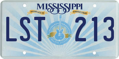 MS license plate LST213