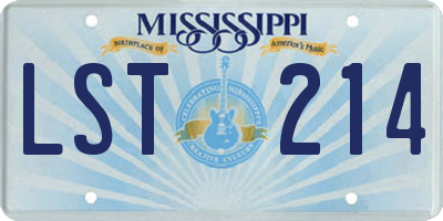 MS license plate LST214