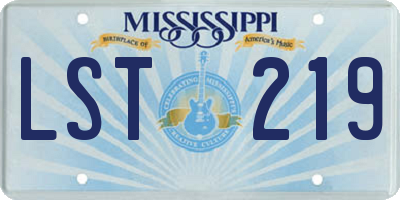 MS license plate LST219
