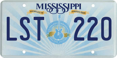 MS license plate LST220