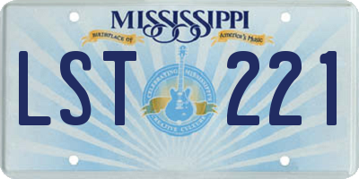 MS license plate LST221