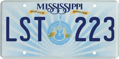 MS license plate LST223
