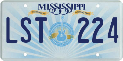 MS license plate LST224