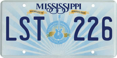 MS license plate LST226