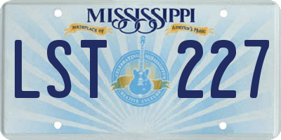 MS license plate LST227