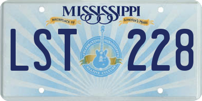 MS license plate LST228