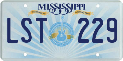 MS license plate LST229