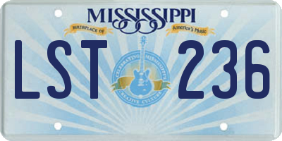 MS license plate LST236