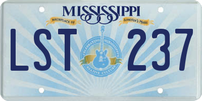 MS license plate LST237