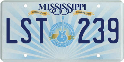 MS license plate LST239