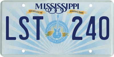 MS license plate LST240