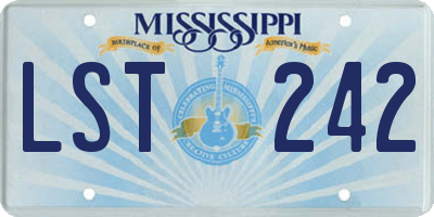 MS license plate LST242