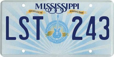 MS license plate LST243