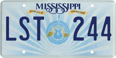 MS license plate LST244