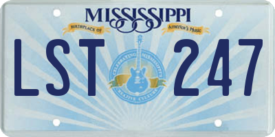 MS license plate LST247