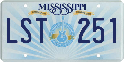MS license plate LST251