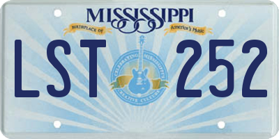 MS license plate LST252