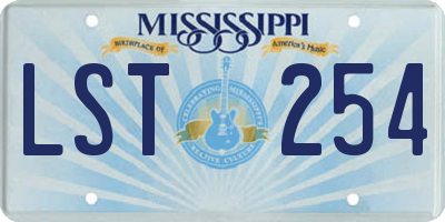 MS license plate LST254