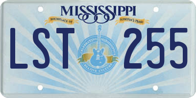 MS license plate LST255