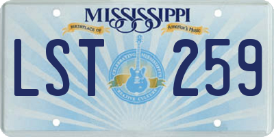 MS license plate LST259