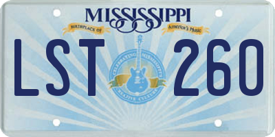 MS license plate LST260