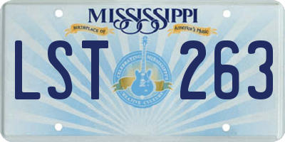 MS license plate LST263