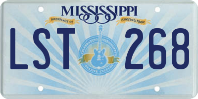 MS license plate LST268