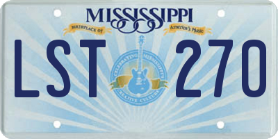 MS license plate LST270