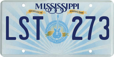 MS license plate LST273