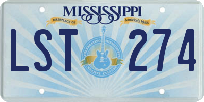 MS license plate LST274