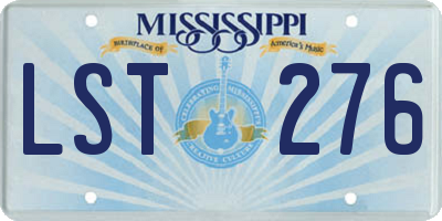 MS license plate LST276
