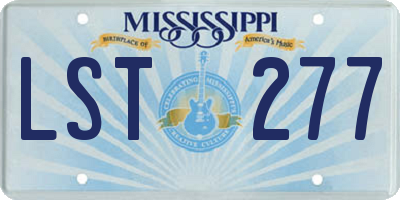 MS license plate LST277