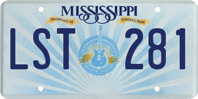 MS license plate LST281