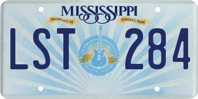MS license plate LST284