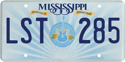 MS license plate LST285