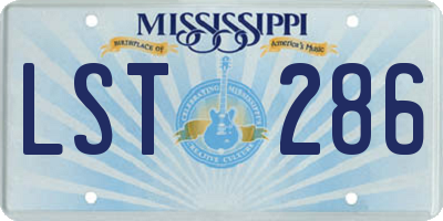 MS license plate LST286