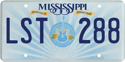MS license plate LST288