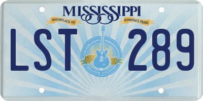 MS license plate LST289