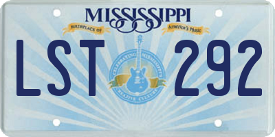 MS license plate LST292