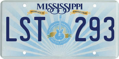 MS license plate LST293