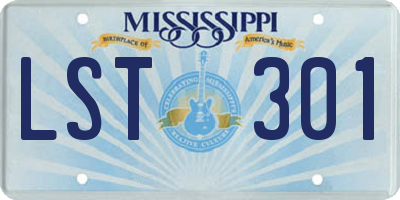 MS license plate LST301