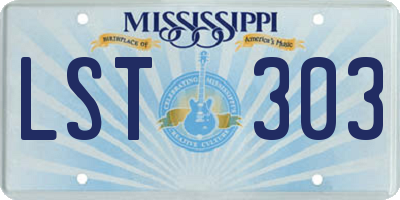 MS license plate LST303